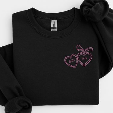 Delta Zeta Pink Heart Locket Sweater