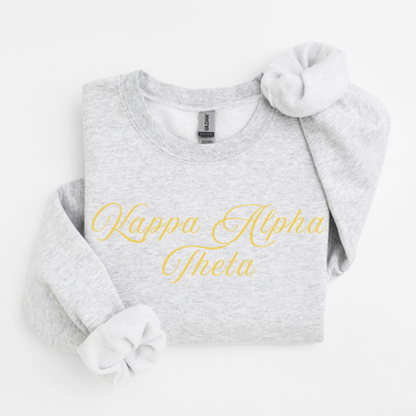 Kappa Alpha Theta Gold Script Sweater