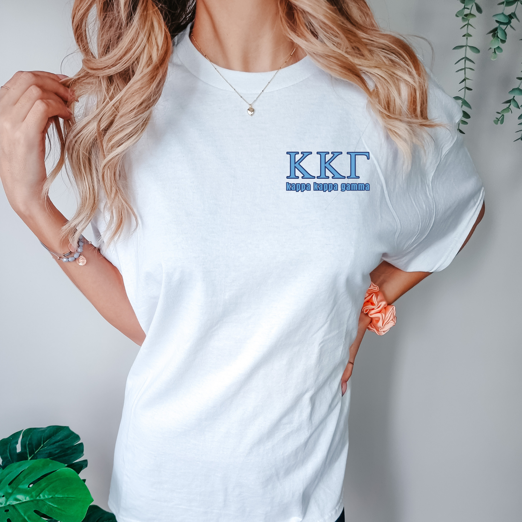 Kappa Kappa Gamma Blue Letters T-Shirt