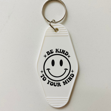 Be Kind to Your Mind Motel Keychain with Tassel