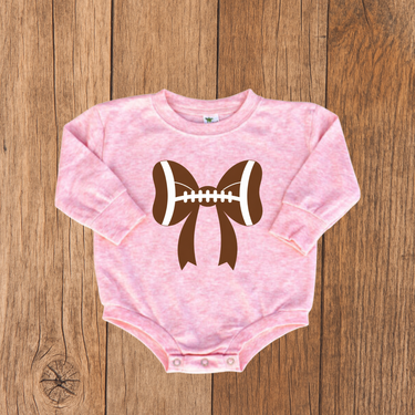 Football Bow Bubble Romper