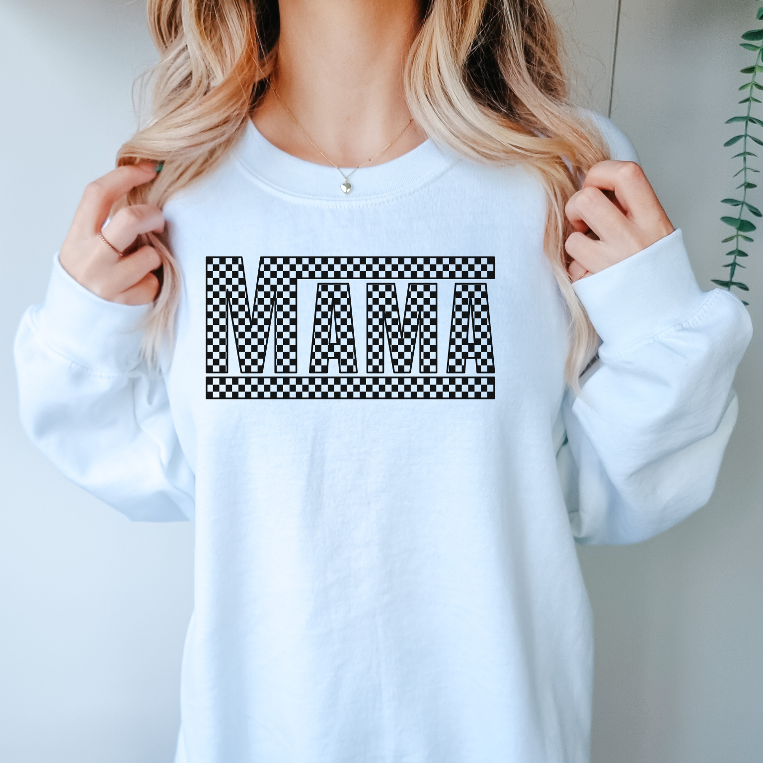 Checkered Mama Sweater