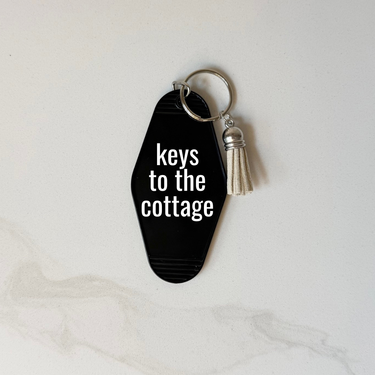 Keys to the Cottage Motel Keychain with Tassel