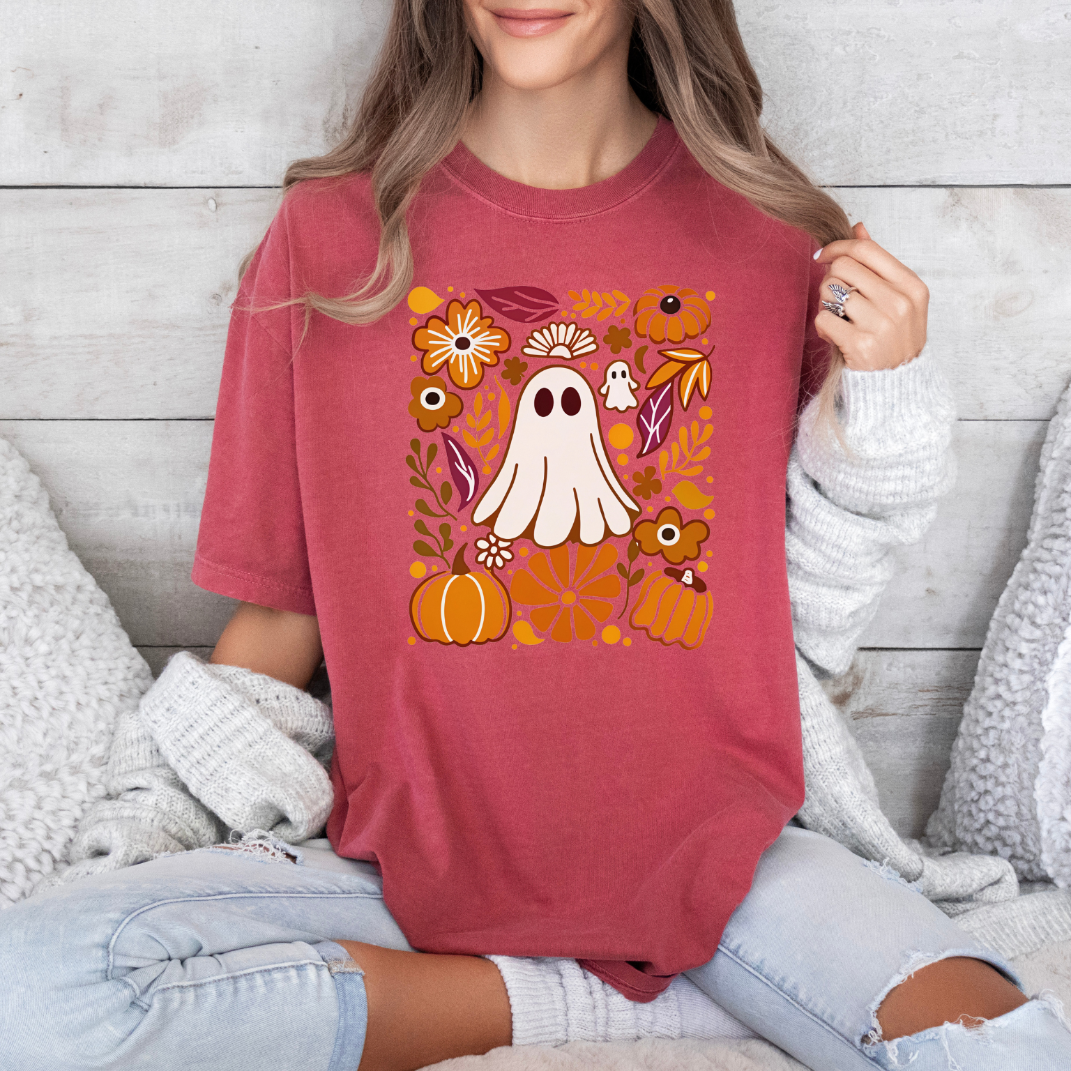 Boho Halloween Ghost T-Shirt