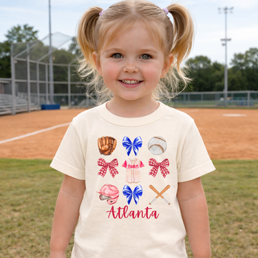 Coquette Atlanta Baseball Toddler T-Shirt