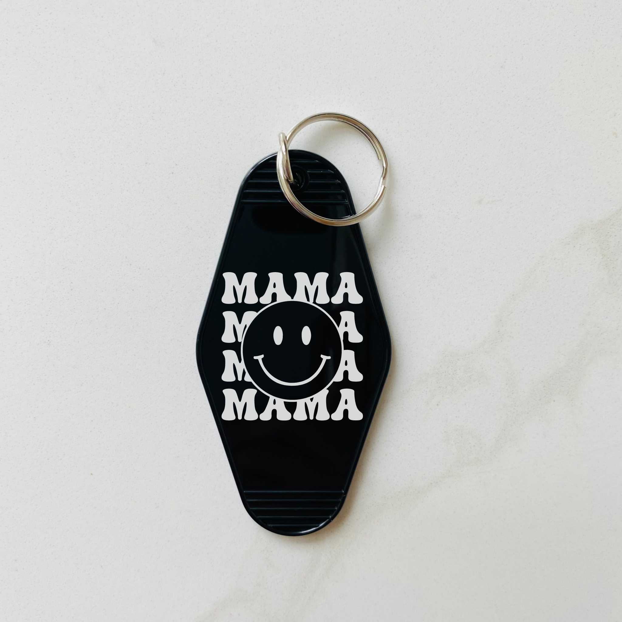 Mama Smiley Face Motel Keychain