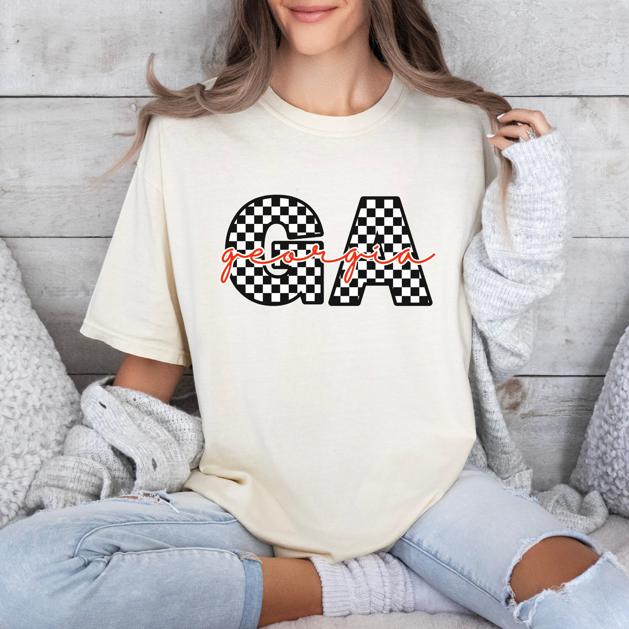 Checkered Georgia Football T-Shirt