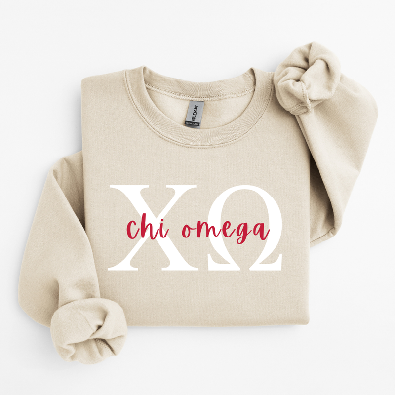 Chi Omega Letters Sweater