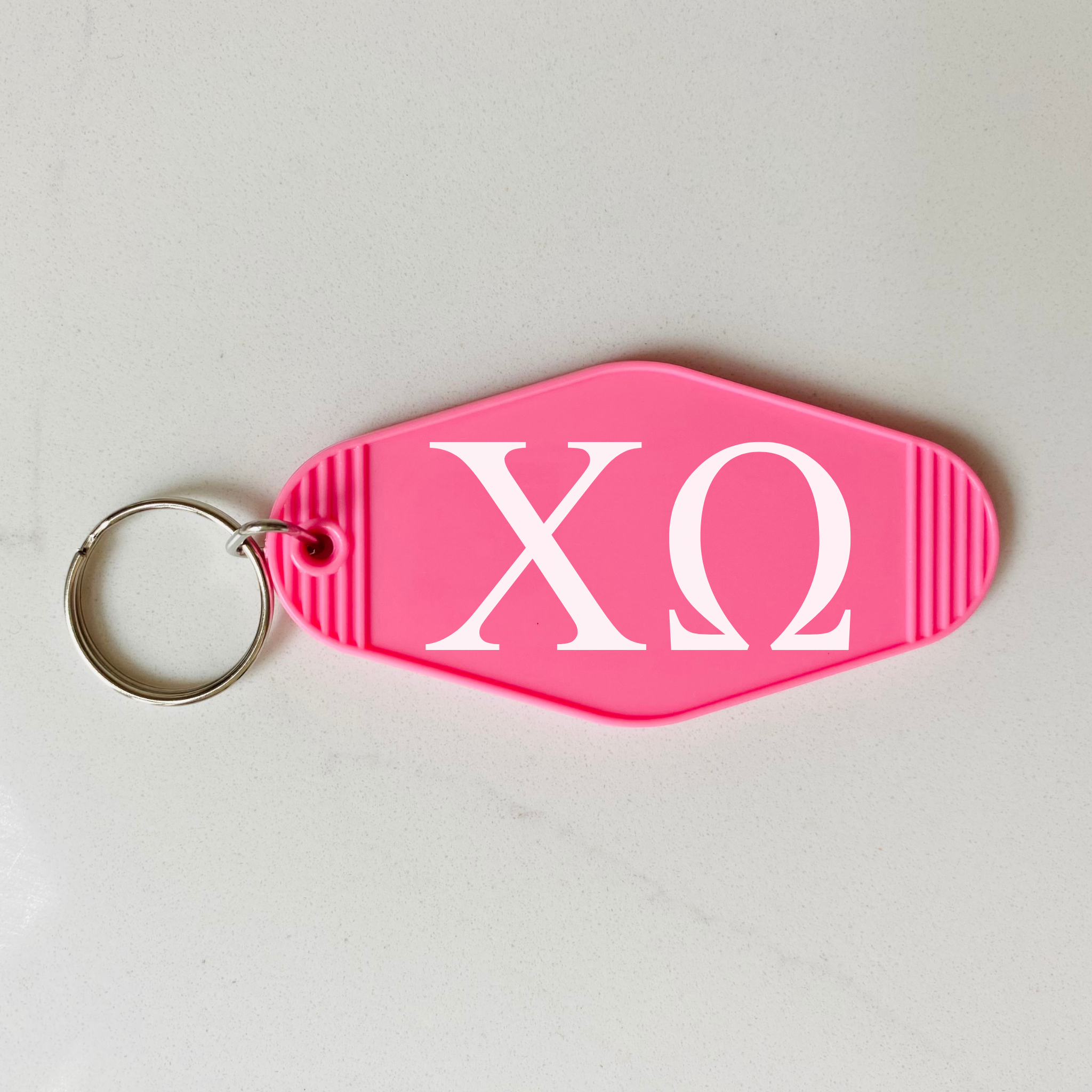 Chi Omega Retro Motel Keychain