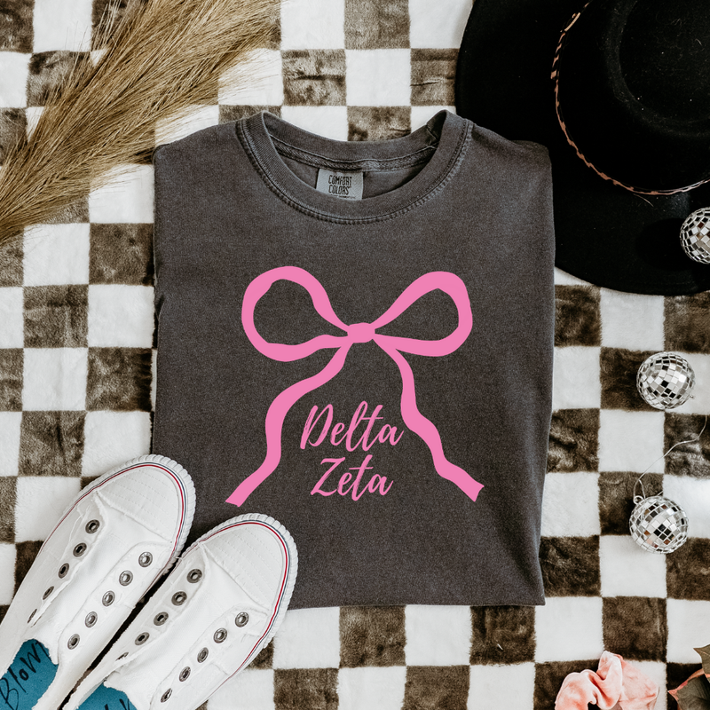 Delta Zeta Pink Bow T-Shirt