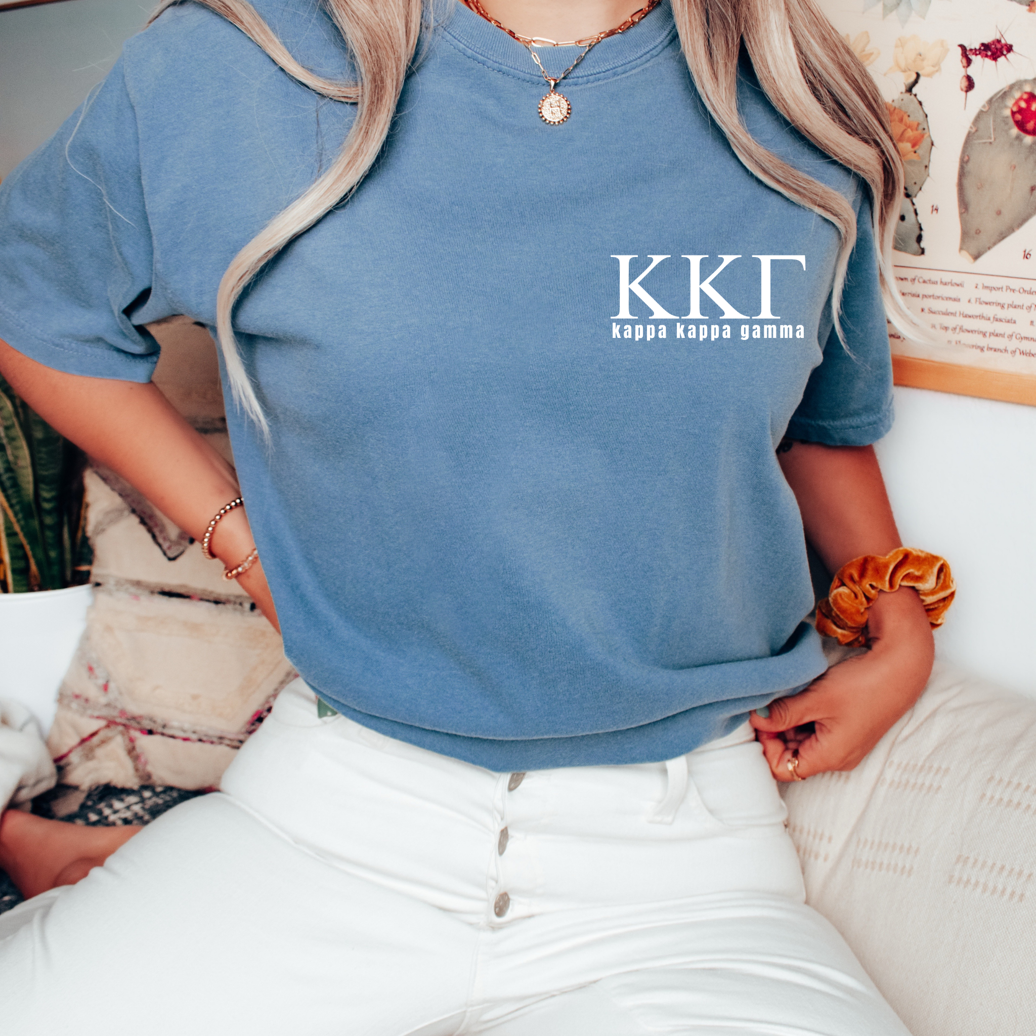 Kappa Kappa Gamma White Letters T-Shirt