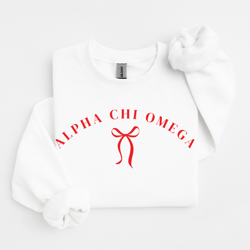 Alpha Chi Omega Scarlet Ribbon Sweater
