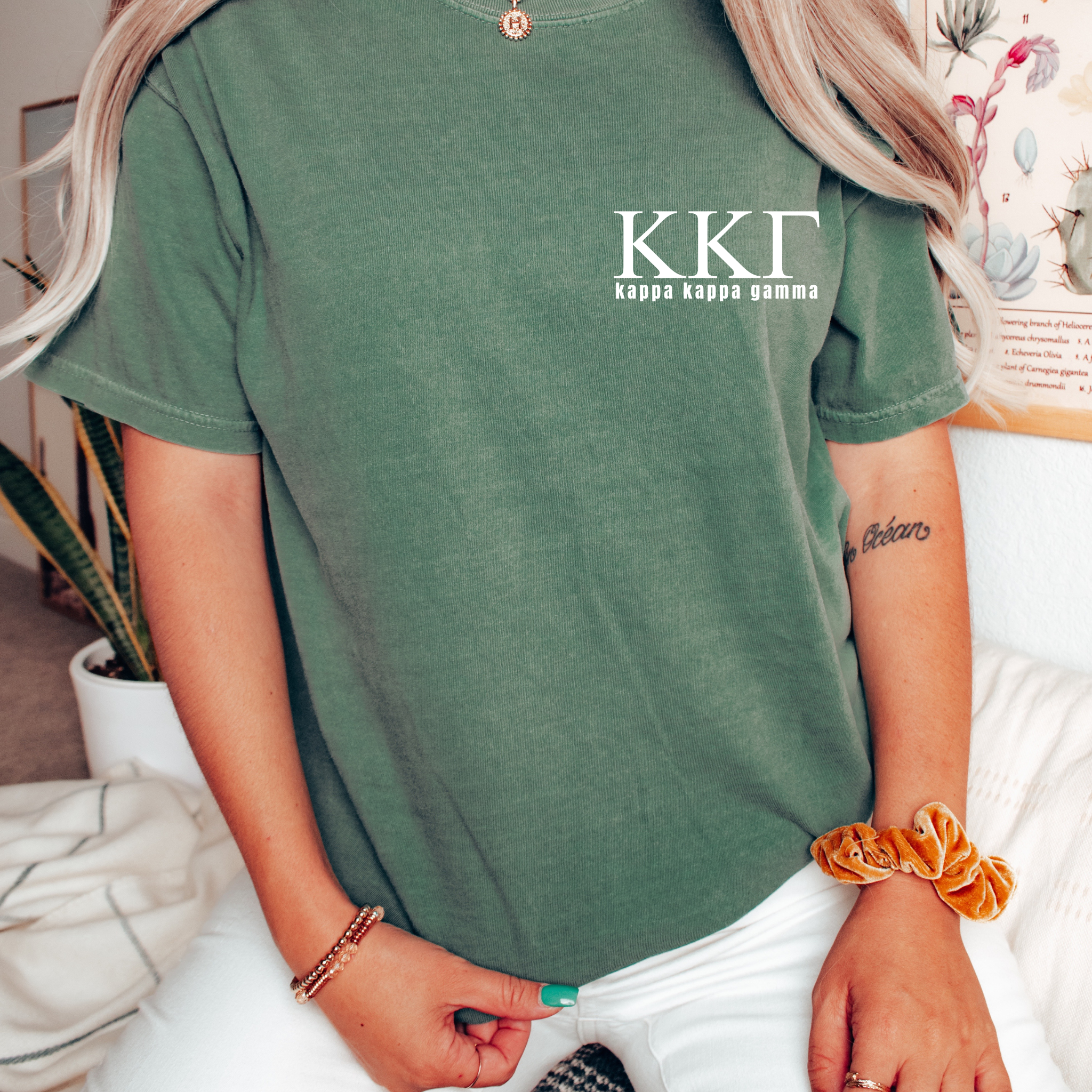 Kappa Kappa Gamma White Letters T-Shirt
