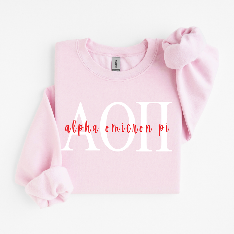 Alpha Omicron Pi Classic Letters Sweater