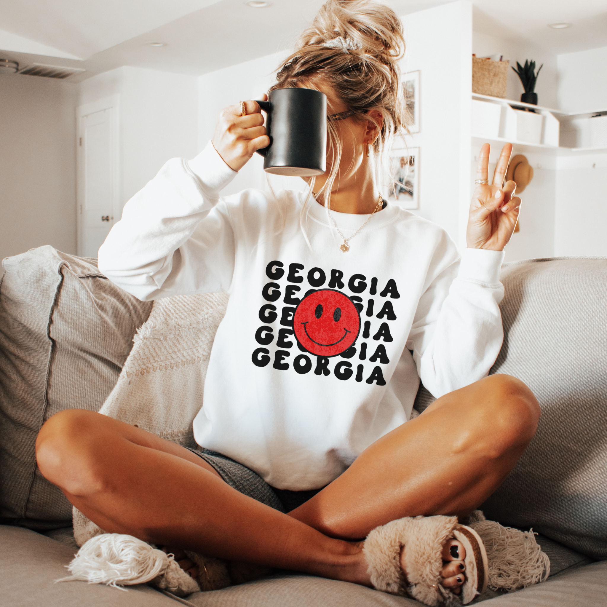 Georgia Smiley Face Sweater