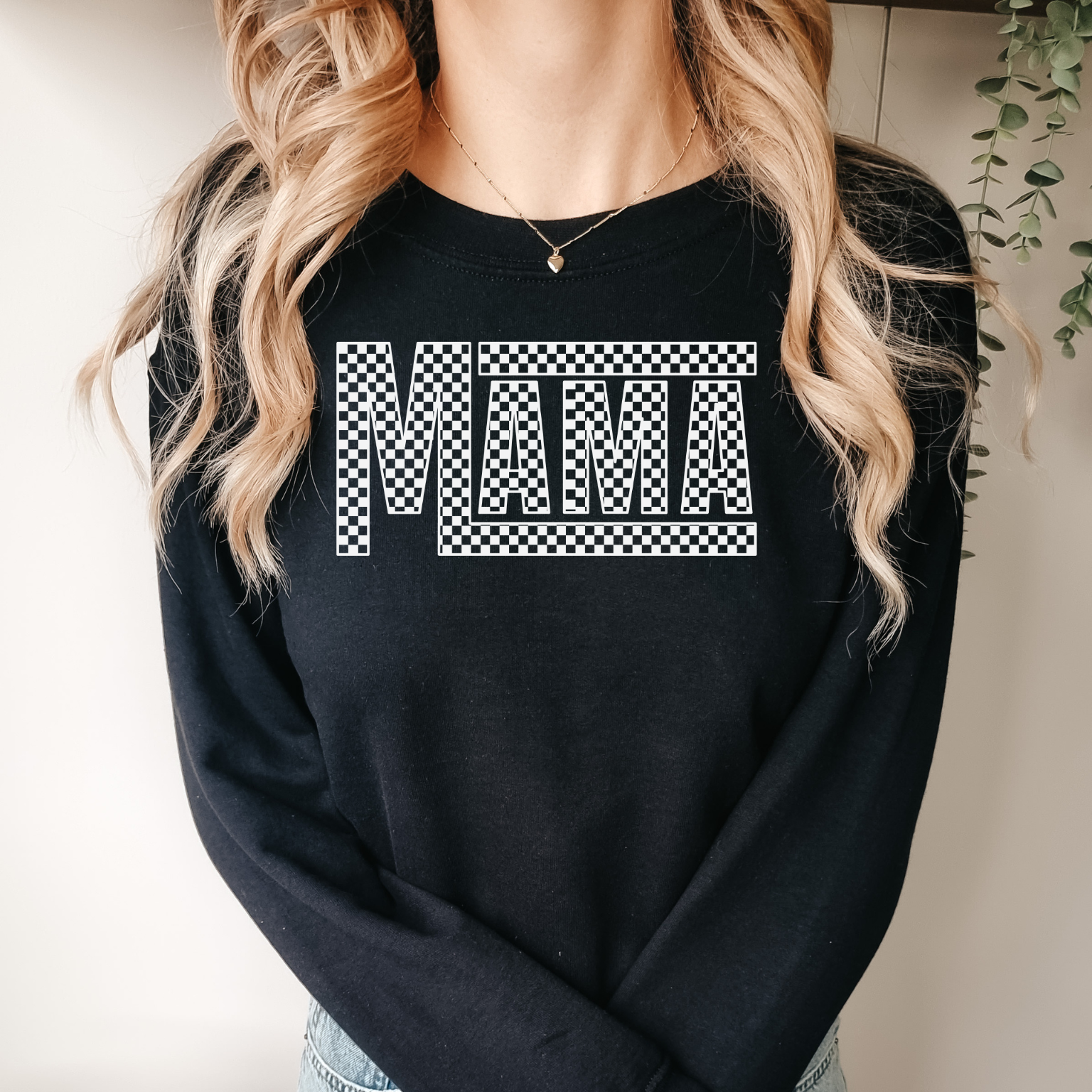 Checkered Mama Sweater