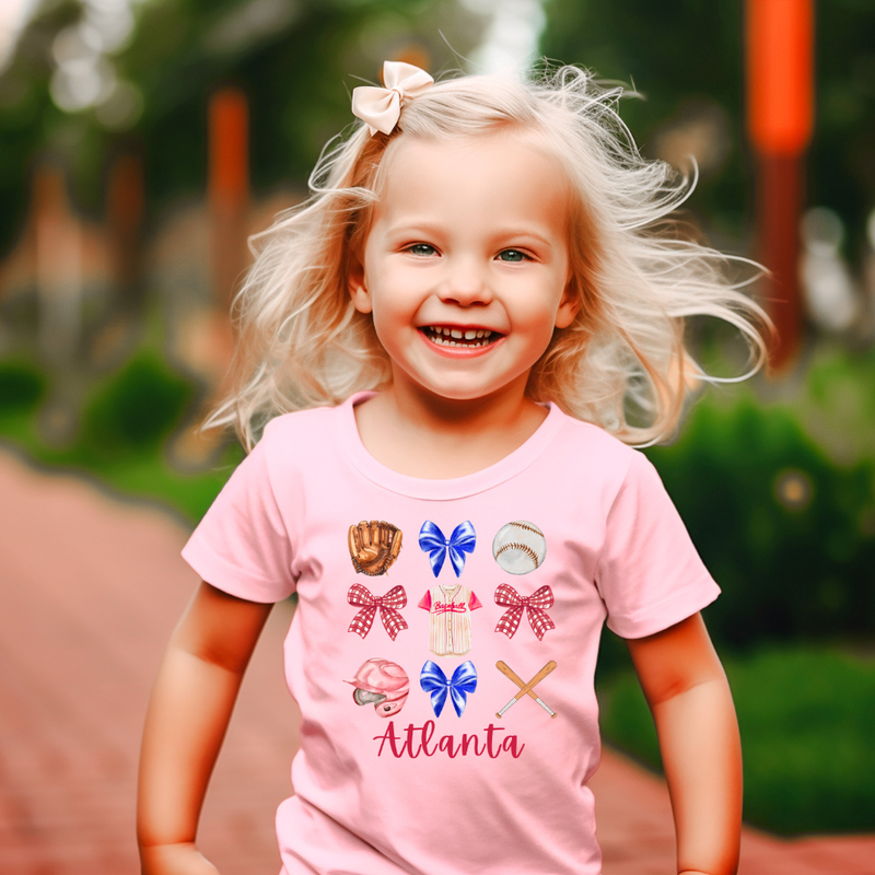 Coquette Atlanta Baseball Toddler T-Shirt