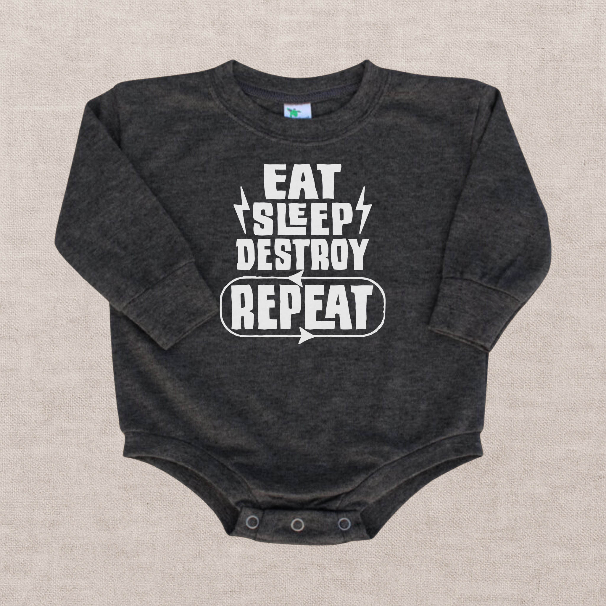 Eat Sleep Destroy Repeat Bubble Romper