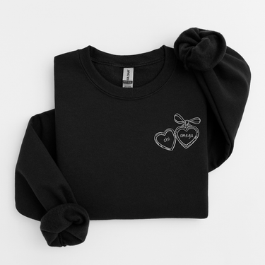 Chi Omega White Heart Locket Sweater