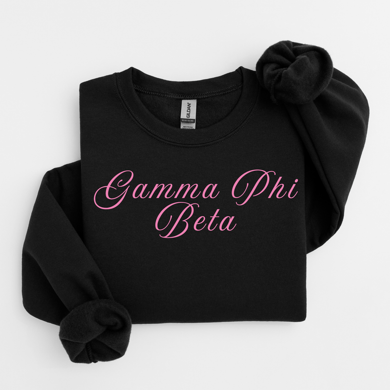 Gamma Phi Beta Pink Script Sweater
