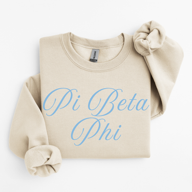 Pi Beta Phi Blue Script Sweater
