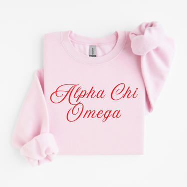 Alpha Chi Omega Scarlet Script Sweater