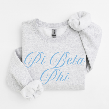 Pi Beta Phi Blue Script Sweater