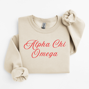 Alpha Chi Omega Scarlet Script Sweater