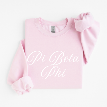 Pi Beta Phi White Script Sweater