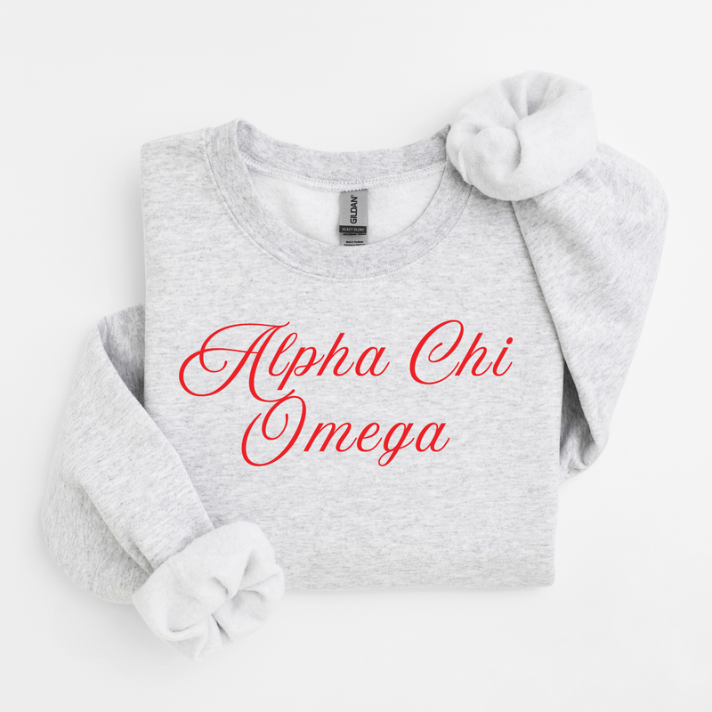 Alpha Chi Omega Scarlet Script Sweater
