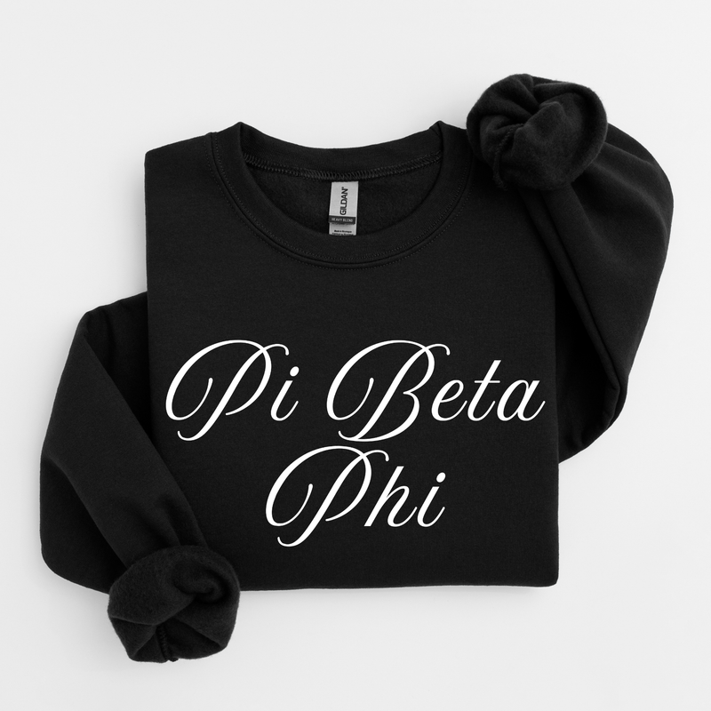 Pi Beta Phi White Script Sweater