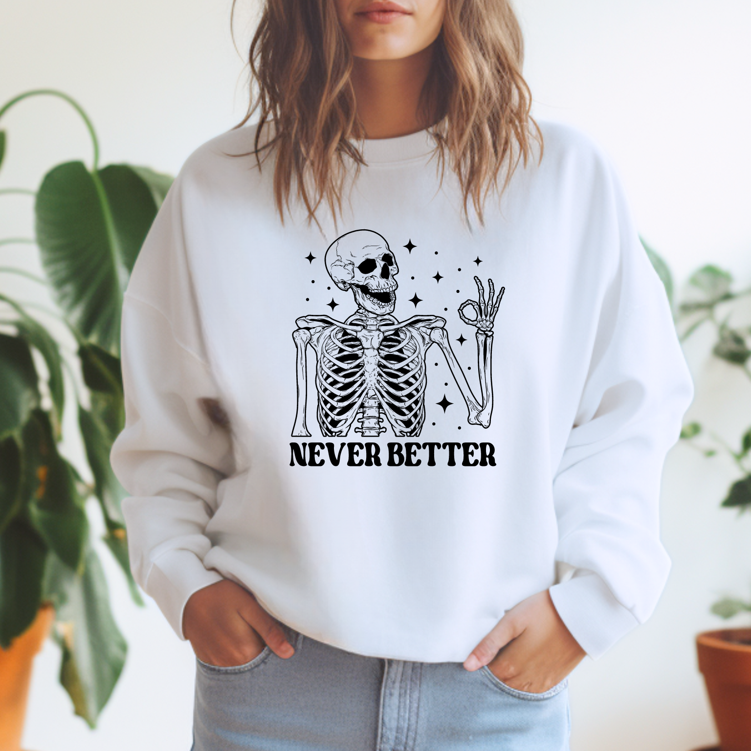 Never Better Skeleton Sweater