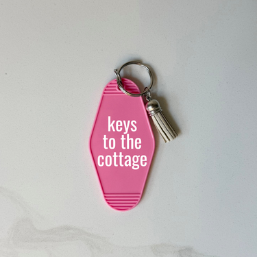 Keys to the Cottage Motel Keychain with Tassel