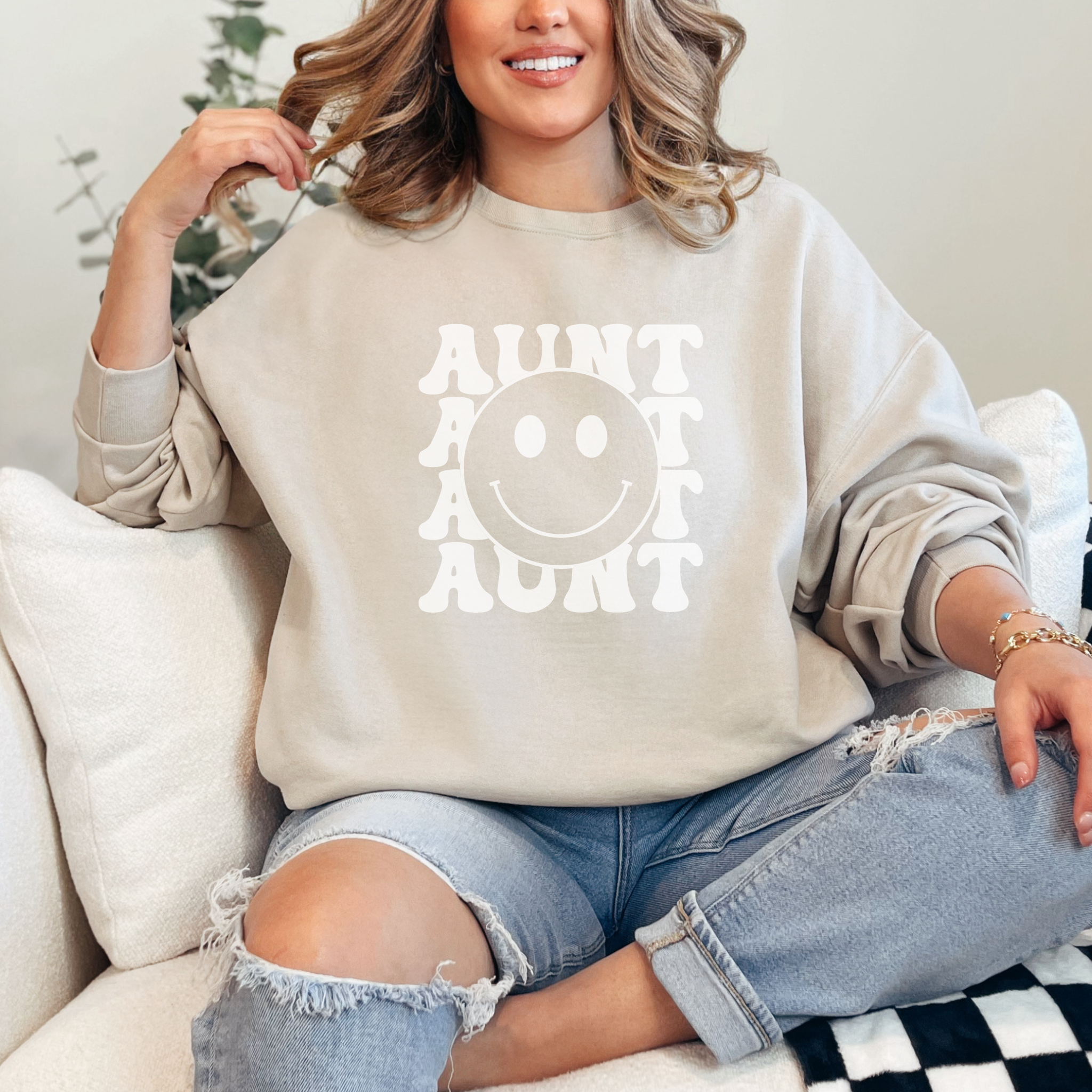 Aunt Smiley Face Sweater