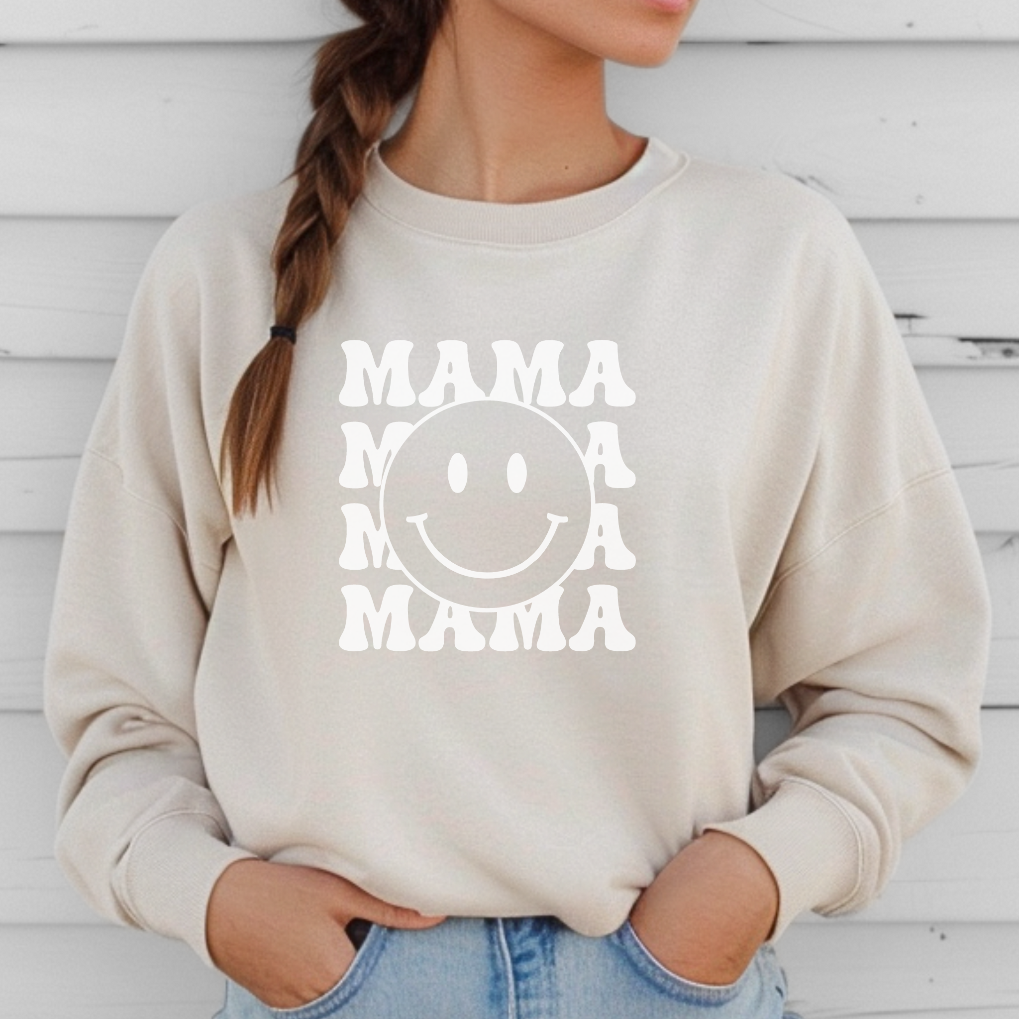 Mama Smiley Face Sweater