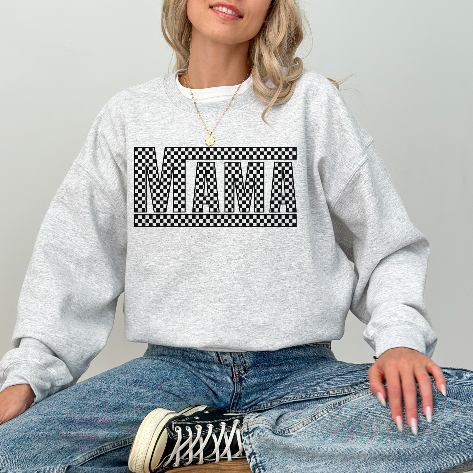 Checkered Mama Sweater