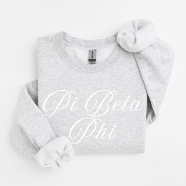 Pi Beta Phi White Script Sweater