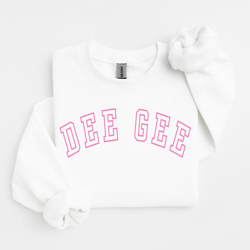 Dee Gee Varsity Pink Letters Sweater