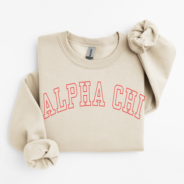 Alpha Chi Omega Scarlet Varsity Letters Sweater