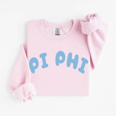 Pi Beta Phi Blue Bubble Letters Sweater