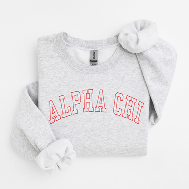 Alpha Chi Omega Scarlet Varsity Letters Sweater