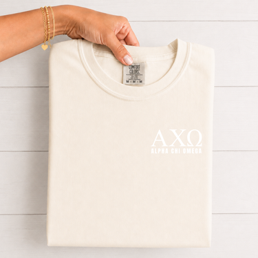 Alpha Chi Omega White Letters T-Shirt