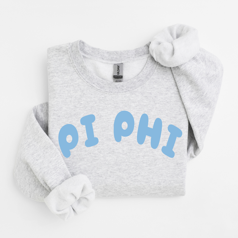 Pi Beta Phi Blue Bubble Letters Sweater