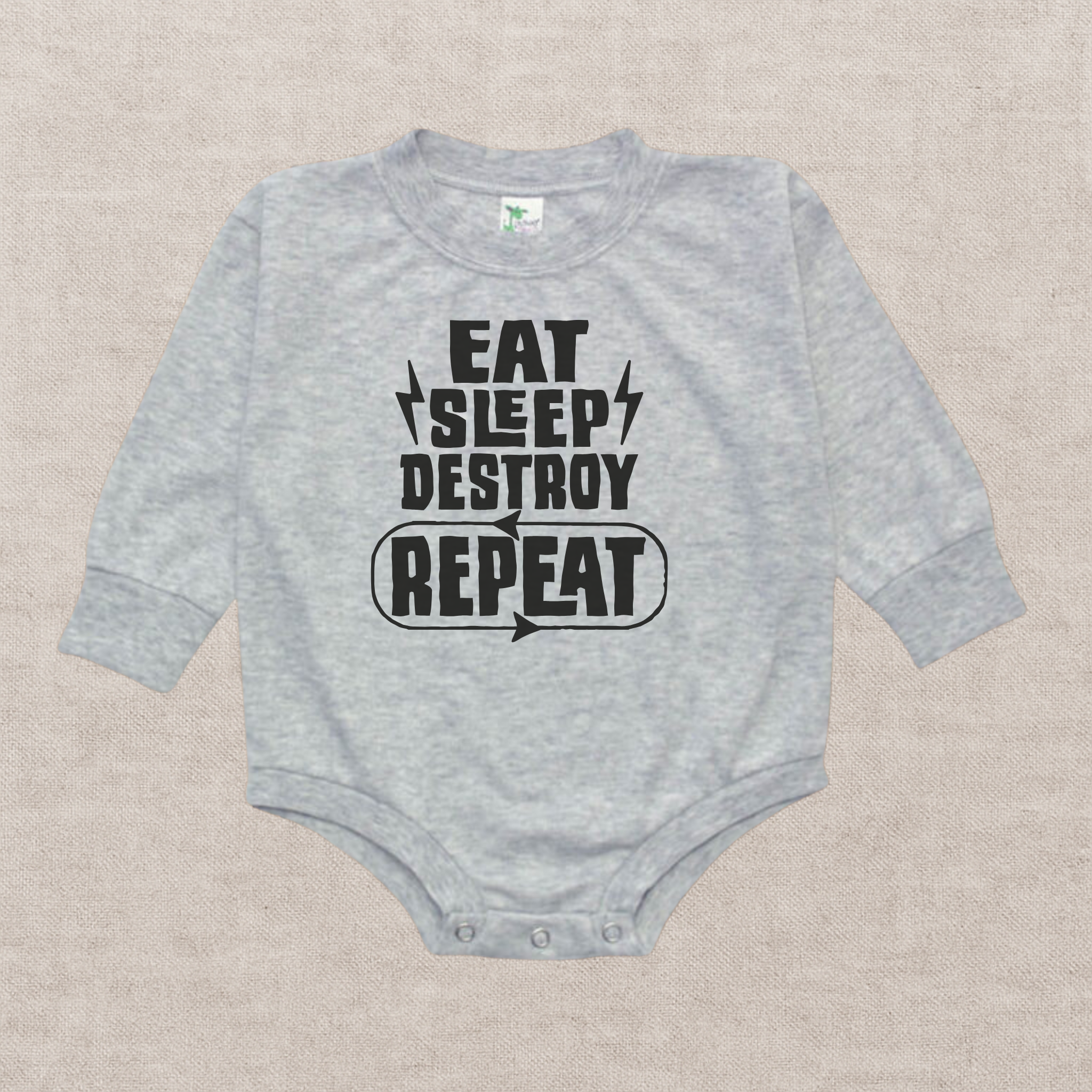 Eat Sleep Destroy Repeat Bubble Romper
