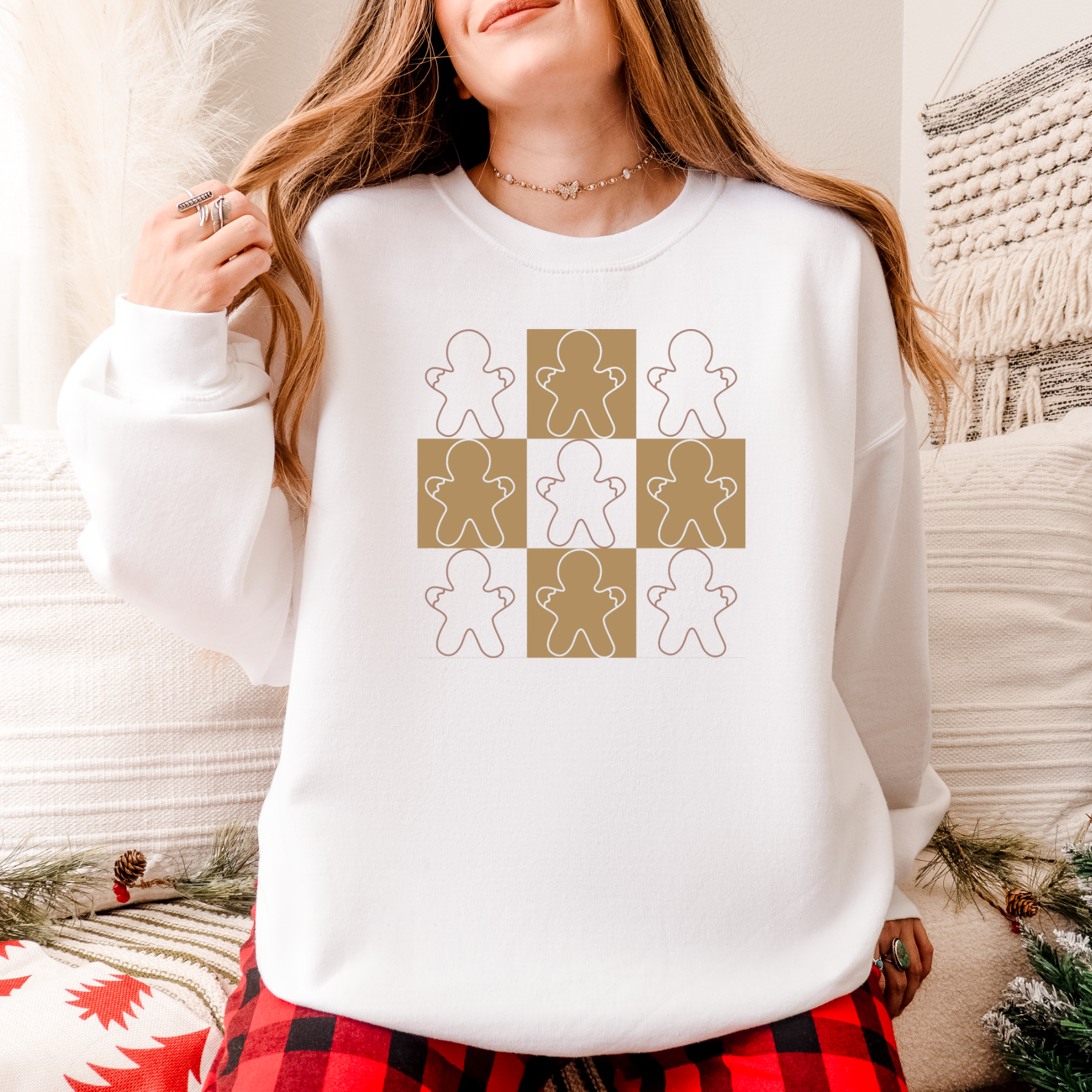 Checkered Gingerbread Sweater