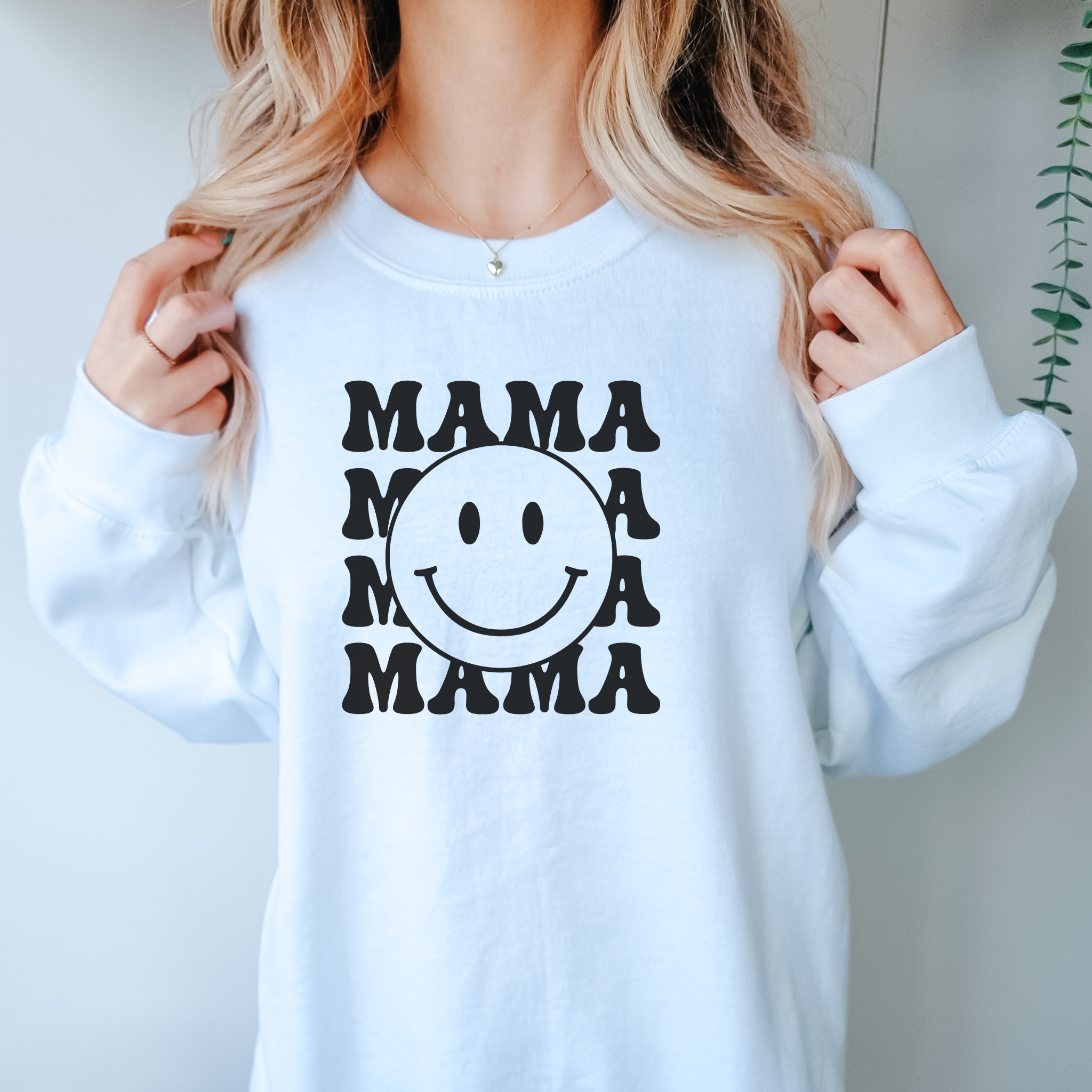 Mama Smiley Face Sweater