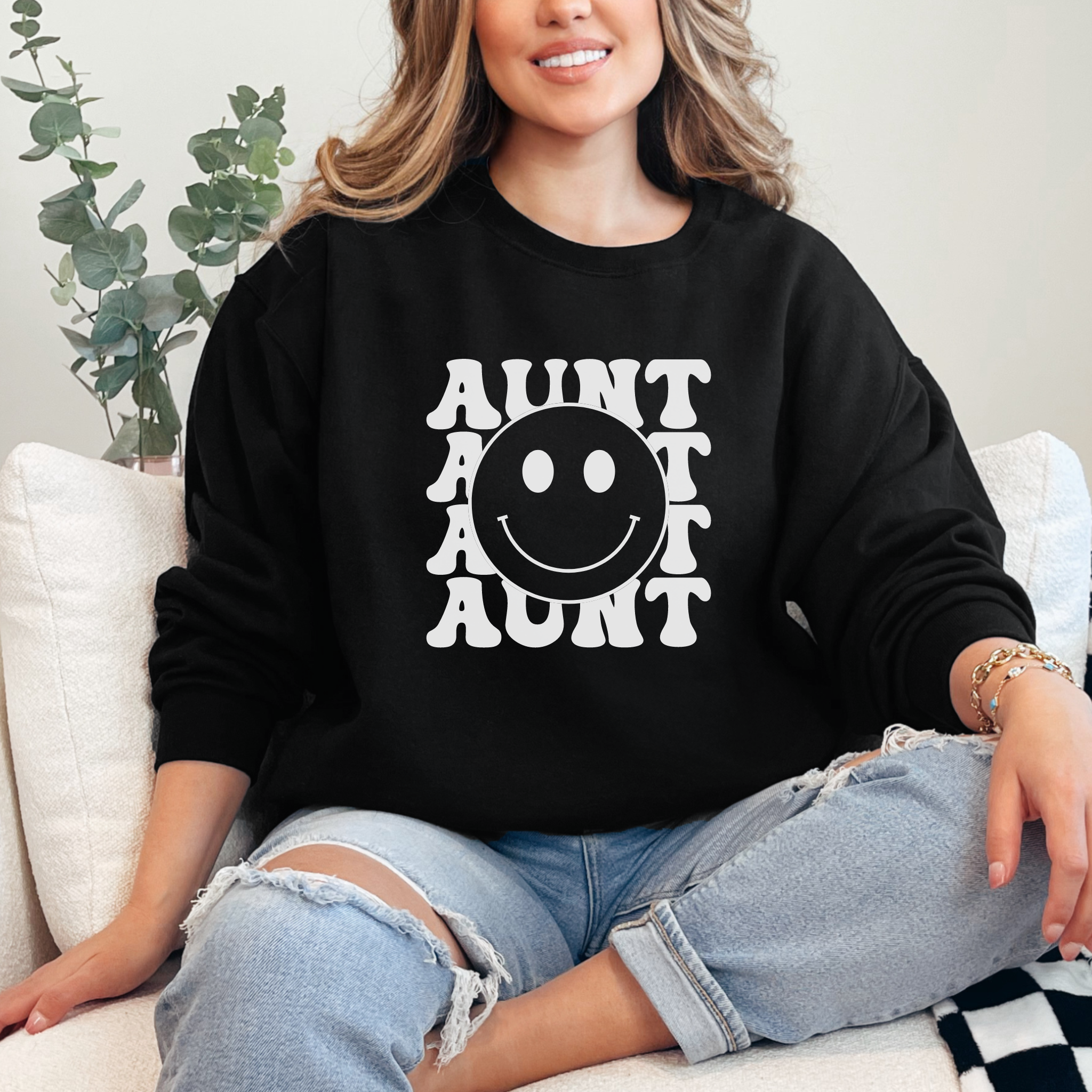 Aunt Smiley Face Sweater