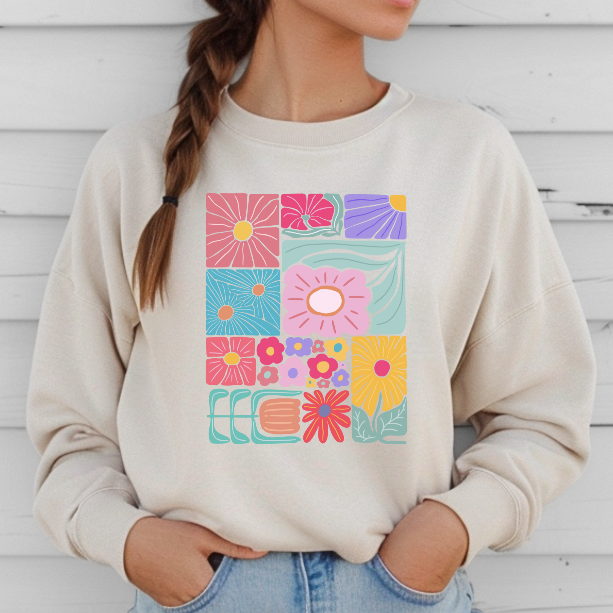 Boho Flower Sweater