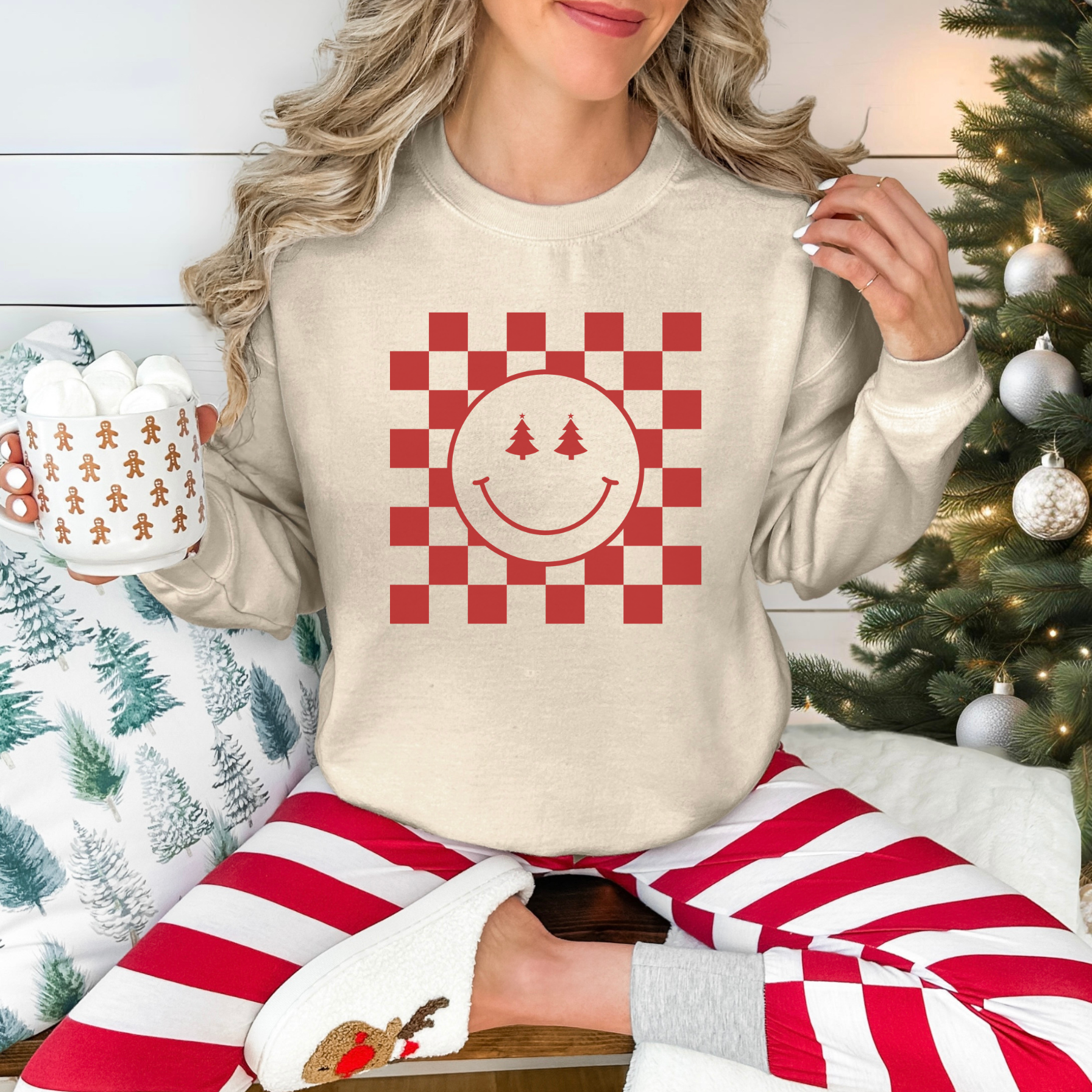 Happy Face Christmas Tree Sweater