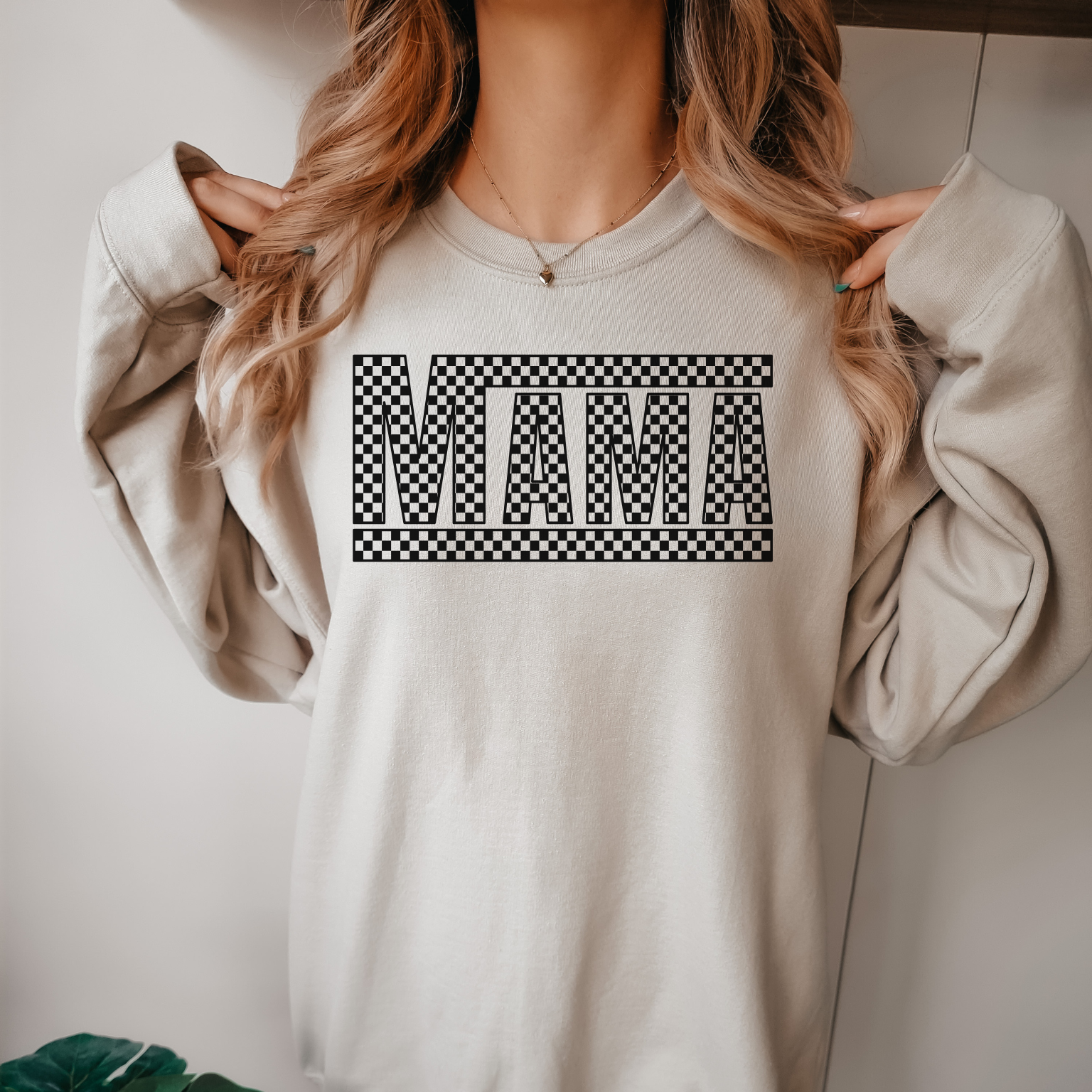 Checkered Mama Sweater